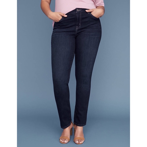 Lane Bryant Denim - Lane Bryant Straight Leg Dark Denim Jeans 16P